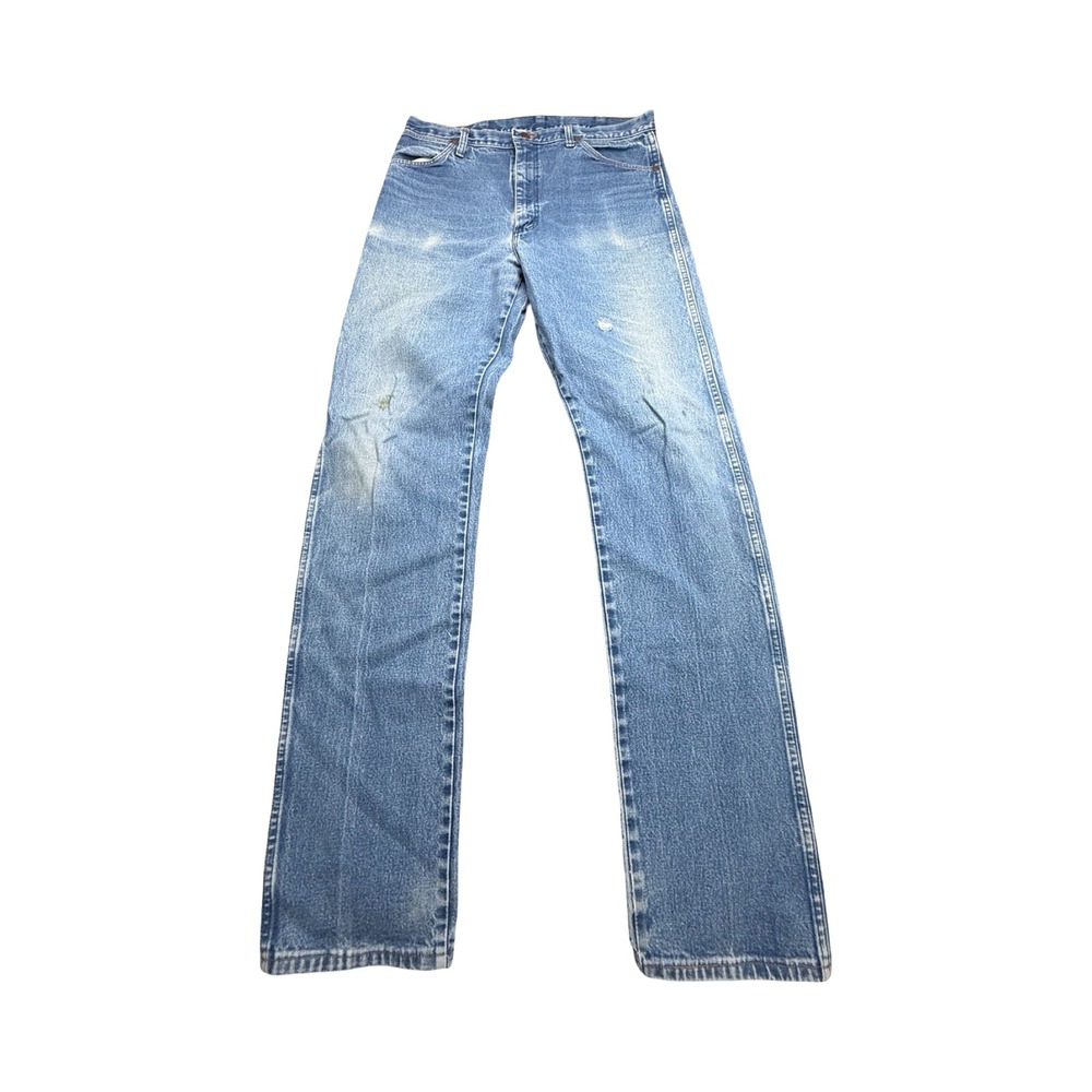 Wrangler 13MWZ Jeans Mens 34x38 Light Wash Cowboy Cut Cotton Western